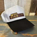 Hermosa Beach PIER AVE 5-Panel Polyester Golf, 2-Tone - Grey/Black Braid