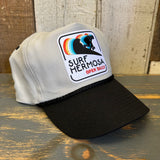 Hermosa Beach SURF HERMOSA :: OPEN DAILY 5-Panel Polyester Golf - Grey/Black Braid