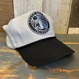 SOUTH BAY SURF (Black Patch) 5-Panel Polyester Golf - Grey/Black Braid