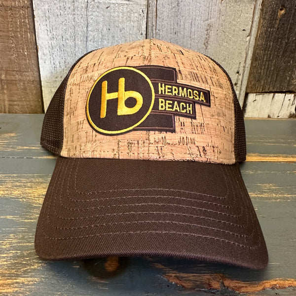 Hermosa Beach THE NEW STYLE Premium Cork Low Profile Trucker Hat - Brown/Cork