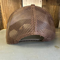 Hermosa Beach RETRO SUNSET Premium Cork Low Profile Mesh Back Trucker Hat - (Brown/Cork)