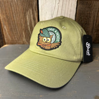 GIVE A HOOT DON'T POLLUTE 6 Panel Low Profile Dad Hat - Desert Green by Brist