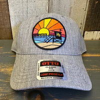 Hermosa Beach OBLIGATORY SUNSET Premium 6-Panel Low Profile Snapback Hat - Heathered Grey