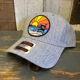 Hermosa Beach OBLIGATORY SUNSET Premium 6-Panel Low Profile Snapback Hat - Heathered Grey