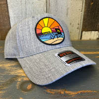 Hermosa Beach OBLIGATORY SUNSET Premium 6-Panel Low Profile Snapback Hat - Heathered Grey
