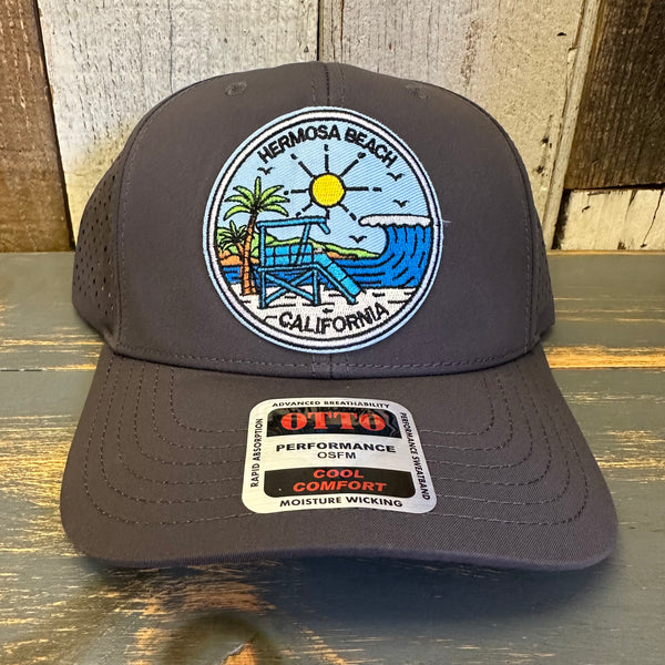 Hermosa Beach SHOREFRONT - "OTTO COMFY FIT" 6 Panel Mid Profile Baseball Cap - Charcoal Grey