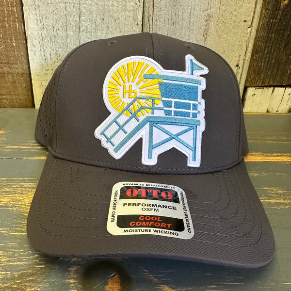 Hermosa Beach LIFEGUARD TOWER "OTTO COMFY FIT" Mid Profile Baseball Cap - Charcoal Grey