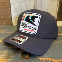 Hermosa Beach SURF HERMOSA :: OPEN DAILY "OTTO COMFY FIT" Mid Profile Baseball Cap - Charcoal Grey