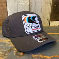 Hermosa Beach SURF HERMOSA :: OPEN DAILY "OTTO COMFY FIT" Mid Profile Baseball Cap - Charcoal Grey