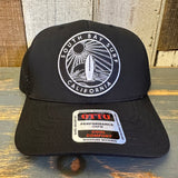 SOUTH BAY SURF CALIFORNIA (Dark Patch) "OTTO COMFY FIT" 6 Panel Mid Profile Baseball Cap - Black