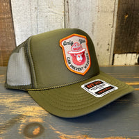 SMOKEY BEAR :: ONLY YOU CAN PREVENT WILDFIRES High Crown Trucker Hat - Olive