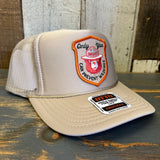 SMOKEY BEAR :: KEEP IT GREEN PREVENT WILDFIRES High Crown Trucker Hat - Khaki