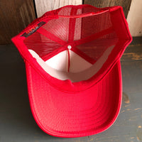Hermosa Beach HERMOSA'84 High Crown Trucker Hat - Red (Curved Brim)