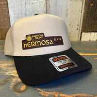 Hermosa Beach HERMOSA AVE - 5 Panel Mid Profile Mesh Back Trucker Hat - Khaki/Black