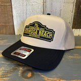 Hermosa Beach ARE YOU ESTABLISHED? - Mid Profile Mesh Back Trucker Hat - Khaki/Black