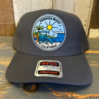 Hermosa Beach SHOREFRONT Mid Profile Mesh Trucker Hat - Charcoal Grey