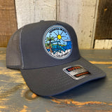 Hermosa Beach SHOREFRONT Mid Profile Mesh Trucker Hat - Charcoal Grey