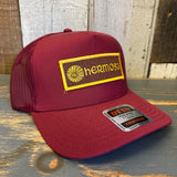 Hermosa Beach AS REAL AS THE STREETS - 5 Panel Mid Profile Mesh Back Trucker Hat - Maroon