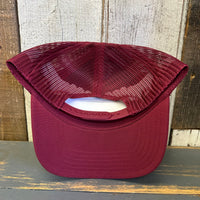 Hermosa Beach THE NEW STYLE - 5 Panel Mid Profile Mesh Back Trucker Hat - Maroon