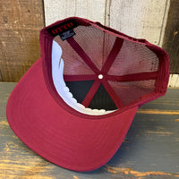 Hermosa Beach THE NEW STYLE - 5 Panel Mid Profile Mesh Back Trucker Hat - Maroon