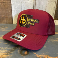 Hermosa Beach THE NEW STYLE - 5 Panel Mid Profile Mesh Back Trucker Hat - Maroon