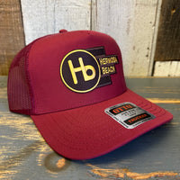 Hermosa Beach THE NEW STYLE - 5 Panel Mid Profile Mesh Back Trucker Hat - Maroon