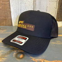 Hermosa Beach HERMOSA AVE - 5 Panel Mid Profile Mesh Back Trucker Hat - Black