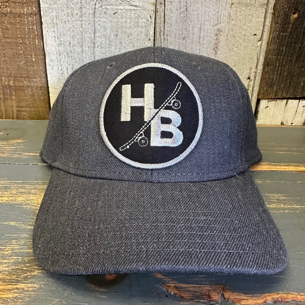 Hermosa Beach SKATEBOARDING WAS NEVER A CRIME Premium 6-Panel Snapback Hat - Heathered Black