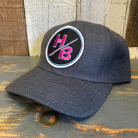 Hermosa Beach SO PITTED :: HB SURFBOARD Premium 6-Panel Low Profile Snapback Hat - Heathered Black