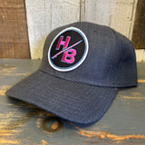 Hermosa Beach SO PITTED :: HB SURFBOARD Premium 6-Panel Low Profile Snapback Hat - Heathered Black