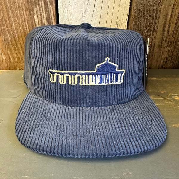 MANHATTAN BEACH PIER & ROUNDHOUSE Vintage Corduroy Hat - Blue