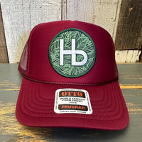 Hermosa Beach HERMOSA HILLS High Crown Trucker Hat - Burgundy Maroon