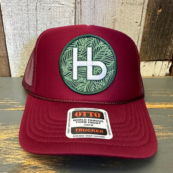 Hermosa Beach HERMOSA HILLS High Crown Trucker Hat - Burgundy Maroon