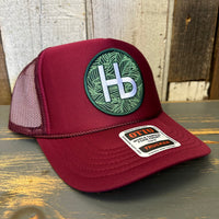 Hermosa Beach HERMOSA HILLS High Crown Trucker Hat - Burgundy Maroon
