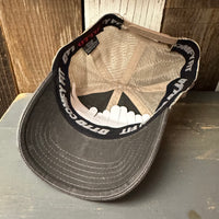 Hermosa Beach THE NEW STYLE 6 Panel Low Profile "OTTO COMFY FIT" Mesh Back Trucker Hat - Vintage Wash Black/Khaki