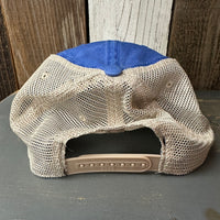 Hermosa Beach SHOREFRONT Low Profile "OTTO COMFY FIT" Trucker Hat - Vintage Wash Royal Blue/Khaki