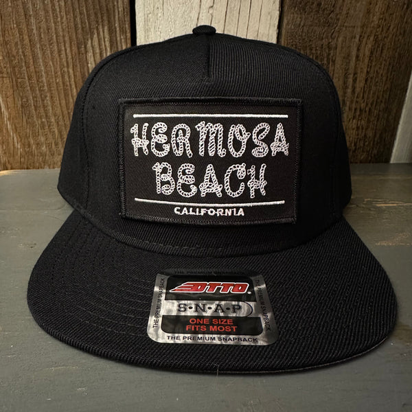 Hermosa Beach ROPER "OTTO SNAP" 5 Panel Mid Profile Snapback Hat - Black