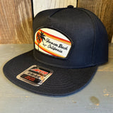 Hermosa Beach RETRO SUNSET "OTTO SNAP" 5 Panel Mid Profile Snapback Hat - Black