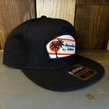 Hermosa Beach RETRO SUNSET "OTTO SNAP" 5 Panel Mid Profile Snapback Hat - Black