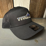 MANHATTAN BEACH PIER & ROUNDHOUSE - 5 Panel Mid Profile Mesh Back Trucker Hat - Black