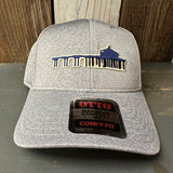 MANHATTAN BEACH PIER & ROUNDHOUSE - 6 Panel Trucker Hat - Heather Grey/White