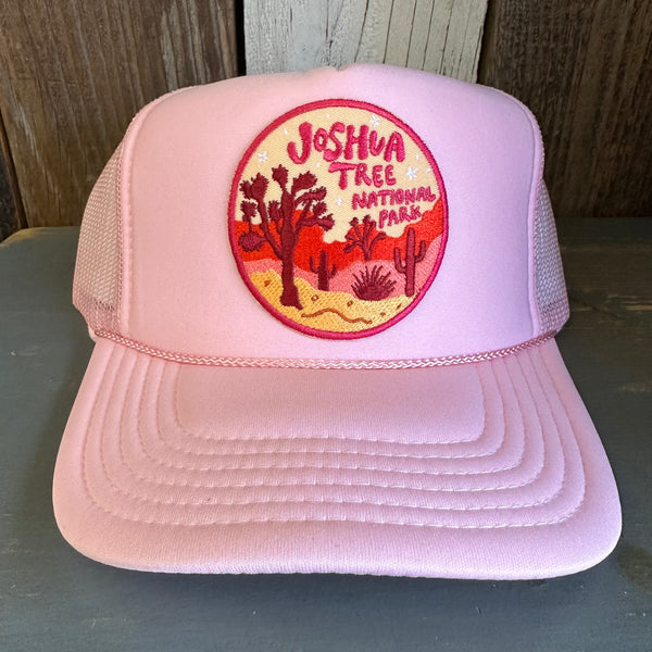 JOSHUA TREE NATIONAL PARK High Crown Trucker Hat - Pink