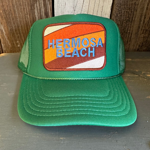 Hermosa Beach GOLF CARTS & YOGA PANTS High Crown Trucker Hat - Kelly Green