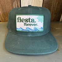 Hermosa Beach FIESTA FOREVER - 6 Panel Mid Profile Baseball Cap - Dark Green