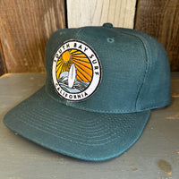 SOUTH BAY SURF (Multi Colored Patch) - 6 Panel Mid Profile Baseball Cap - Dark Green