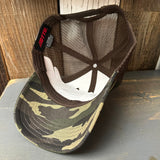 Hermosa Beach THE NEW STYLE 6 Panel Low Profile Trucker Hat - Camo/Brown Mesh