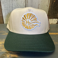 Hermosa Beach CLASSIC LOGO 5 Panel Mid Profile Cap - Green/Natural