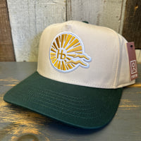Hermosa Beach CLASSIC LOGO 5 Panel Mid Profile Cap - Green/Natural