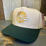 Hermosa Beach CLASSIC LOGO 5 Panel Mid Profile Cap - Green/Natural
