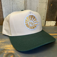 Hermosa Beach CLASSIC LOGO 5 Panel Mid Profile Cap - Green/Natural